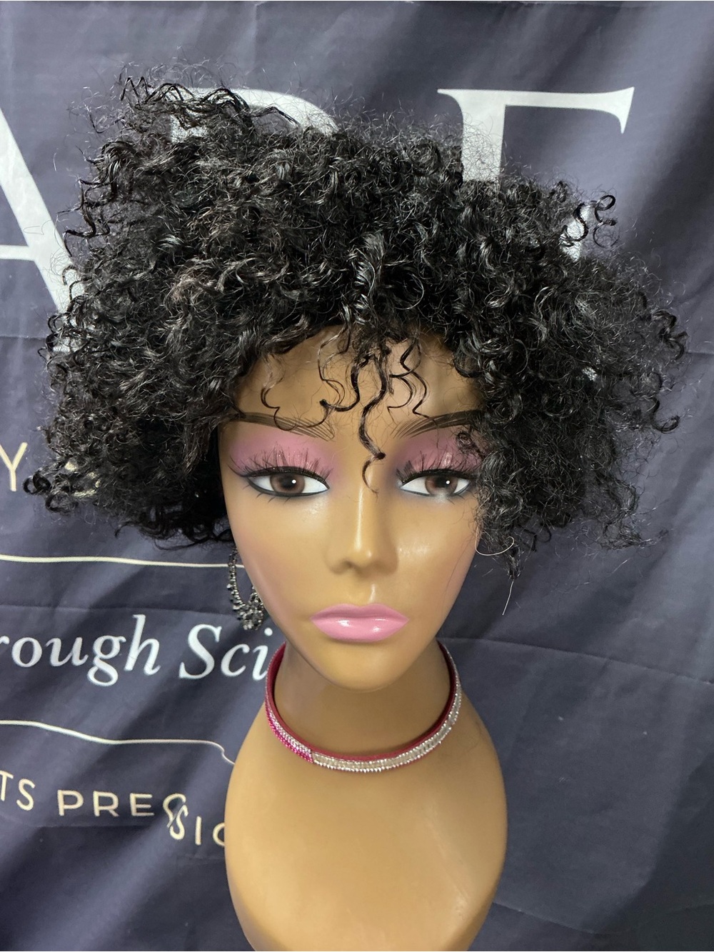 Natural Black Short Curly Wig - Women Hair